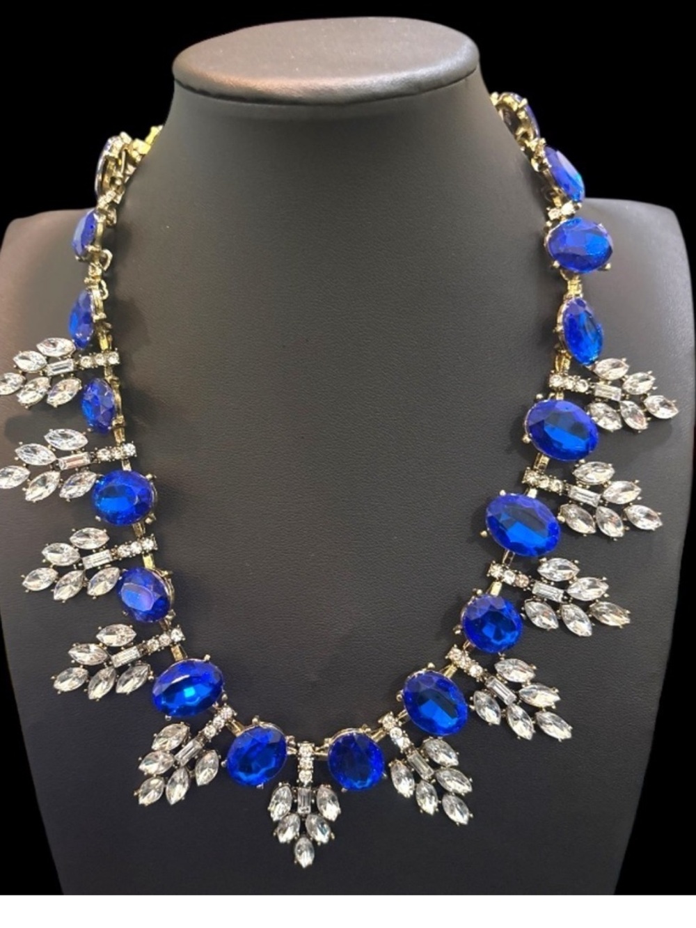 NWOT Aratta Silent Journey- Blue Crystal Drop Necklace With Clear Marquis Accent